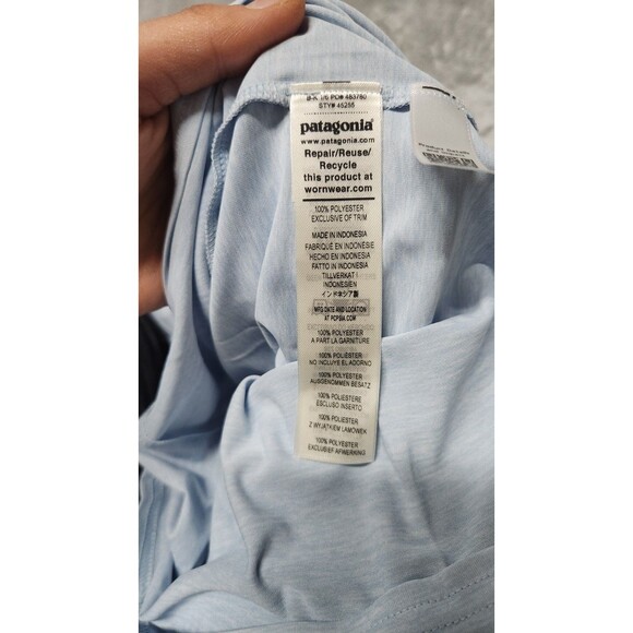 Patagonia Men's Small Fleck Blue Sleeveless Cap Cool Daily Shirt NWT - Picture 6 of 9